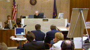 Judge presides over courtroom