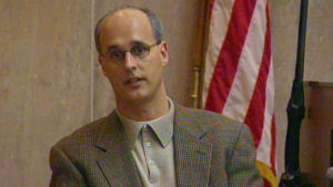 A man testifies in court