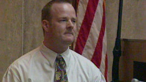 A man testifies in court