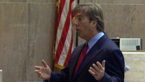 An attorney addresses the jury