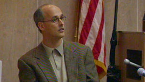 A man testifies in court