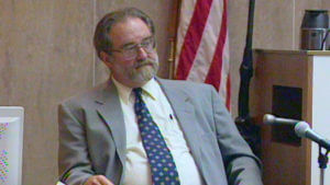 A man testifies in court