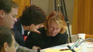 Susie Mowbray breaks down in court during closing arguments in her murder retrial