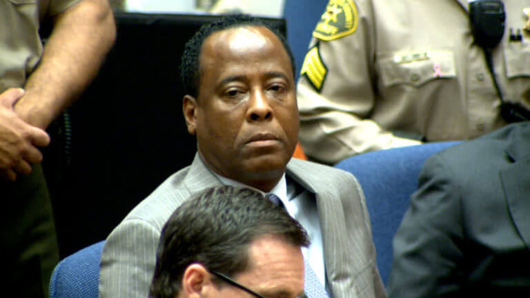 Dr. Conrad Murray reacts as the jury's verdict is read in his trial for the death of Michael Jackson