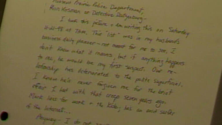 Photo of handwritten letter from Mark Jensen's 2008 trial