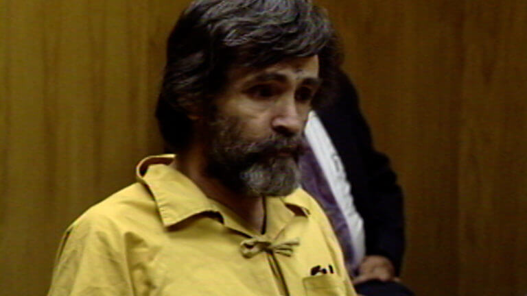 Charles Manson reacts as he's denied parole