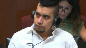 Cristhian Bahena Rivera listens to testimony during his trial