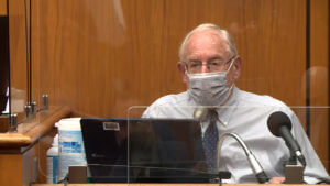 A man testifies in court