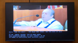 A man testifies in court