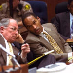 O.J. Simpson and defense attorney F. Lee Bailey, left, consult with each