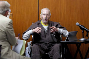 Robert Durst sits in wheelchair on witness stand