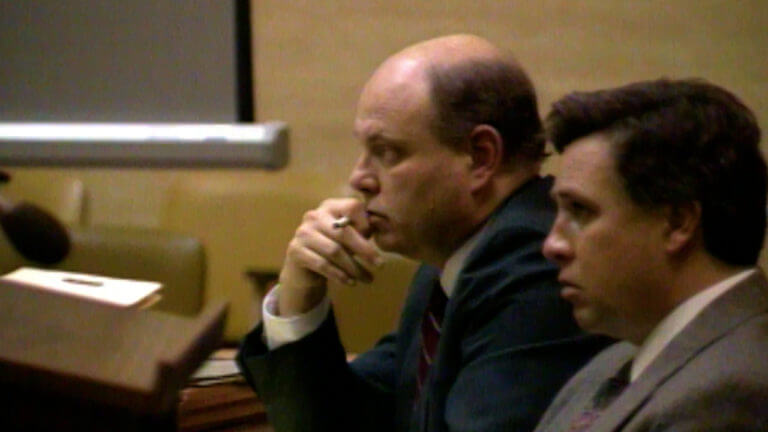 Bradford King listens in court during a hearing outside the presence of the jury during his murder trial