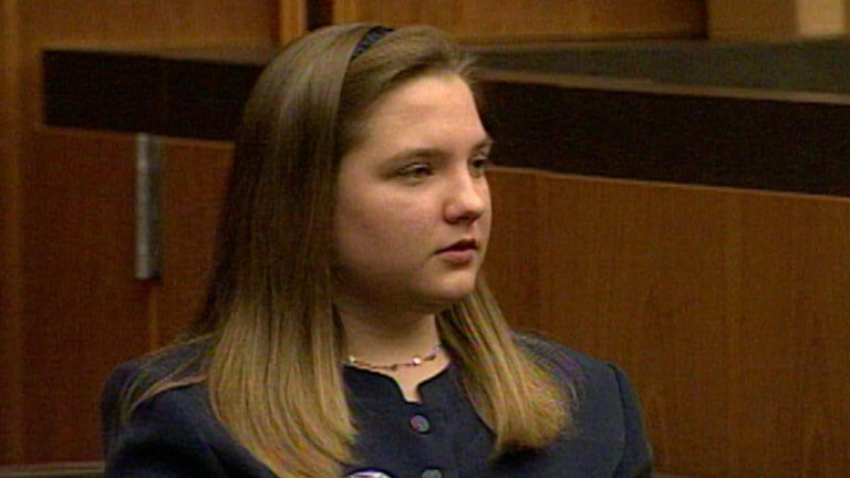 Louise Woodward testifies in her own defense in her murder trial