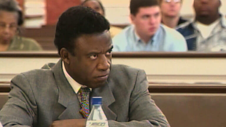 Sidney Dorsey listens to opening statements in his murder trial
