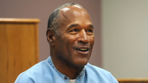 O.J. Simpson appears via video for his parole hearing at the Lovelock Correctional Center in Lovelock, Nev