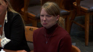 Lynlee Renick listens to testimony during the penalty phase of her murder trial