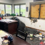 Damage is seen in the interior of Madison's Wisconsin Family Action headquarter