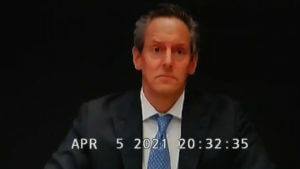 The jury views video deposition from Eric George