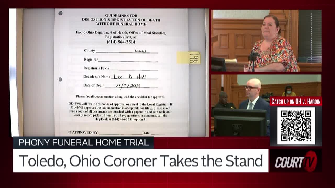 Phony Funeral Home Trial Toledo, Ohio Coroner Takes the Stand Court