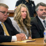 Lori Vallow Daybell, center, sits between her attorneys for a hearing at the Fremont County Courthouse in St. Anthony, Idaho, on Aug. 16, 2022