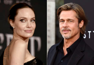 side by side file photos of Angelina Jolie and Brad Pitt