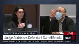 A woman testifies in court