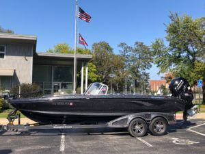 Chase Cominsky’s boat and trailer