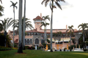 Donald Trump's Mar-a-Lago estate is seen from the media van