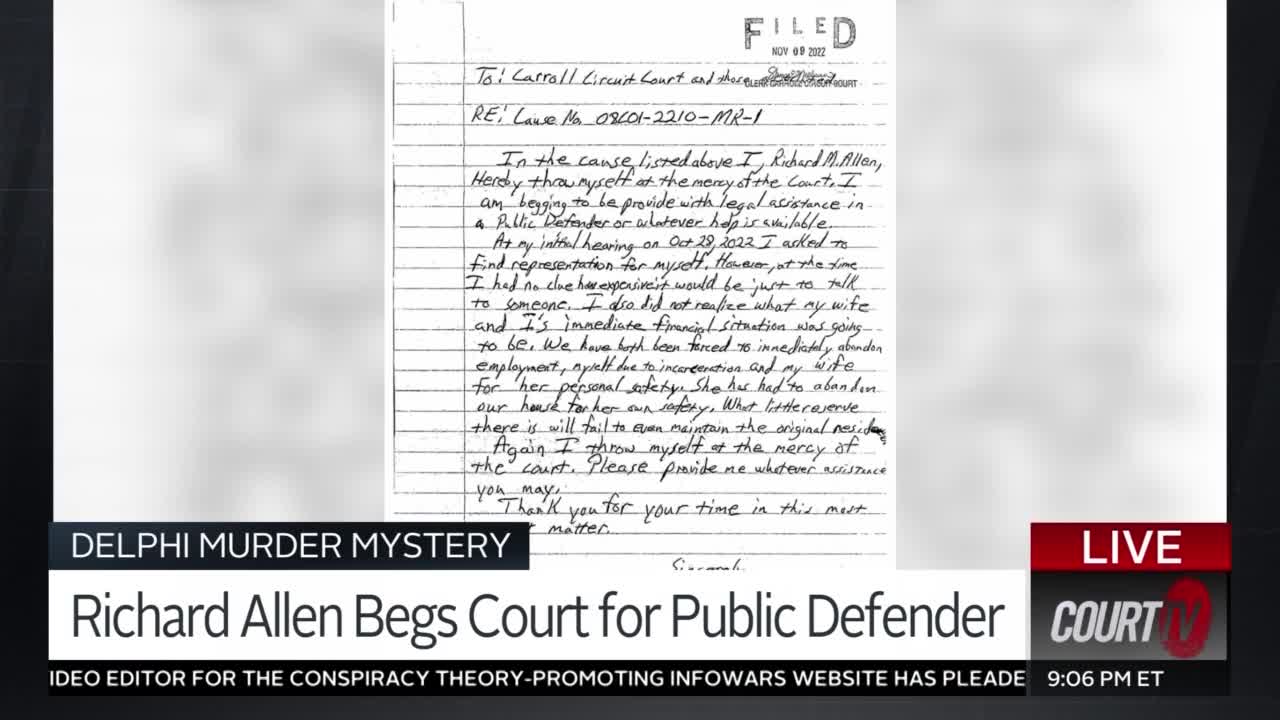Delphi Murders Suspect Richard Allen Begs For Public Defender Court Delphi Murders Suspect Richard Allen Begs For Public Defender Court