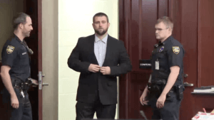 Chad Absher enters courtroom on Day 1 of his murder trial in Jacksonville