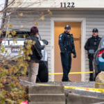 Officers investigate a homicide