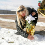 Scene outside near a home where eight members of a family were killed in Enoch, Utah