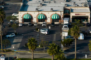 This image taken with a drone shows Star Dance Studio