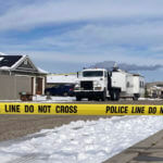 Scene outside near a home where eight members of a family were killed in Enoch, Utah