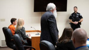 Latah County Prosecutor Bill Thompson, standing, addresses the court during a hearing for Bryan Kohberger