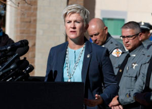 Mary Carmack-Altwies speaks during a news conference