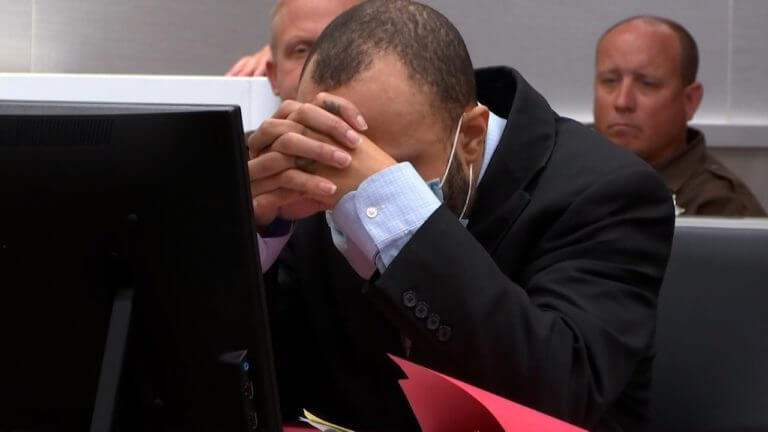 Darrell Brooks reacts as the jury's verdict is read