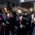 Relatives of victims of the August 2019 Walmart mass shooting, who declined to speak to the media, leave the federal court in El Paso