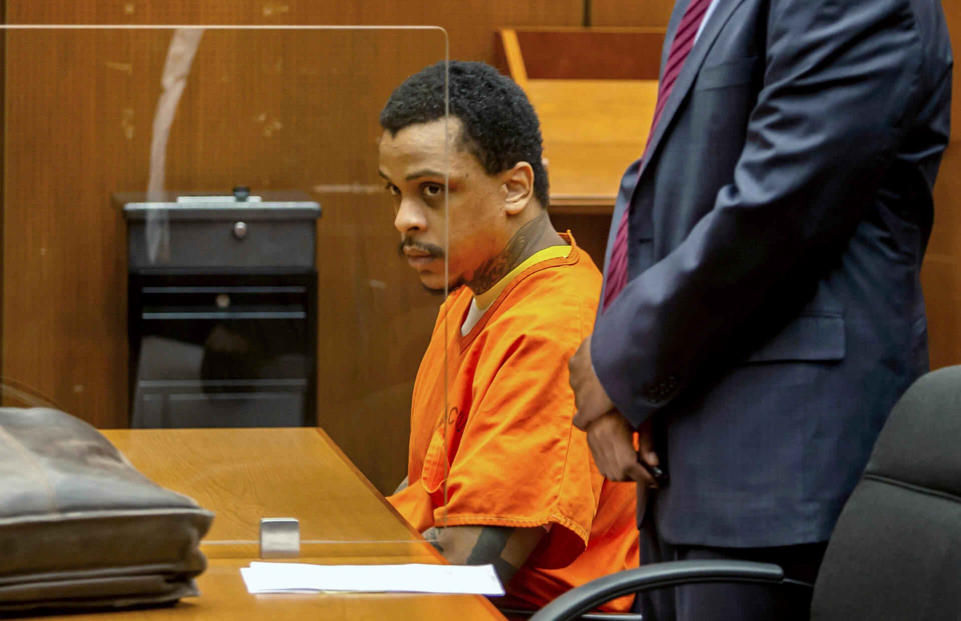 Eric Holder Jr. sits in the courtroom at Clara Shortridge Foltz Criminal Justice Center on Sept. 15, 2022