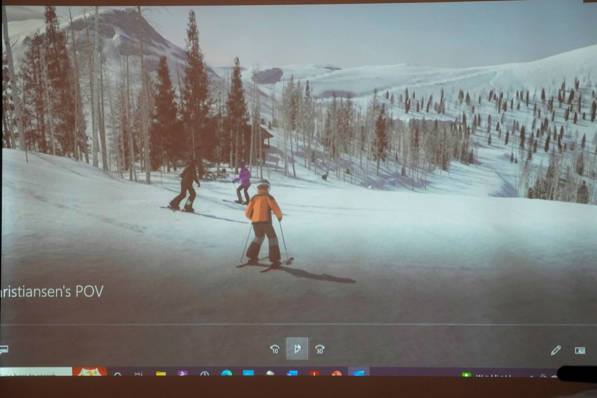 Animation recreation of Paltrow ski collision.