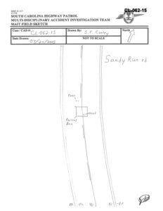 Drawing shows where Stephen Smith's body was found on the road