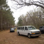 Vehicles leave Moselle after jurors visit the estate.