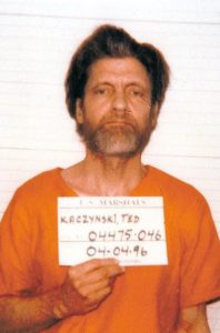 Unabombner Ted Kaczynski mug shot.