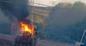 onstruction equipment set on fire Saturday, March 4, 2023 by a group protesting the planned public safety training center