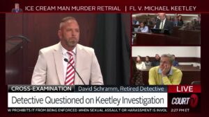 Detective David Schramm testifies during Michael Keetley's retrial.