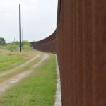 The U.S. border fence stretches across Rusty Monsees 21.1 acre property on April 30, 2017