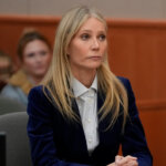 Gwyneth Paltrow reacts as the verdict in her trial is announced