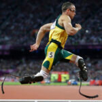 Oscar Pistorius runs in one of the men's 400-meter semifinal races