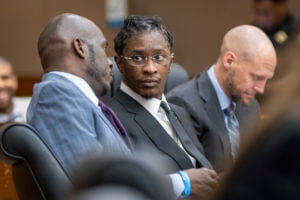 Young Thug is seen at a hearing in Atlanta on Dec. 22, 2022