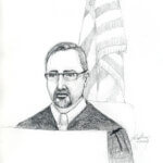 courtroom sketch shows Judge Steven Boyce